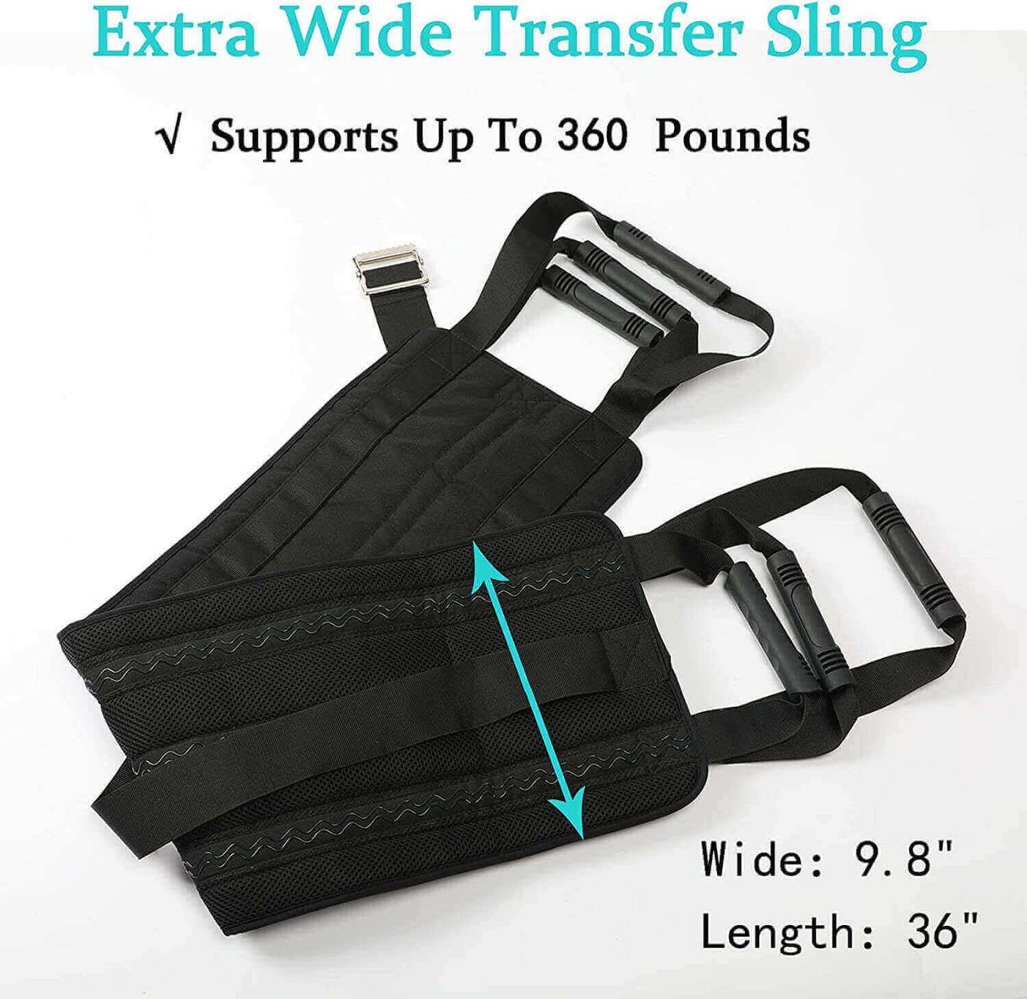 Fanwer 36-inch patient transfer sling with handles for disabled & elderly, specifications of the item