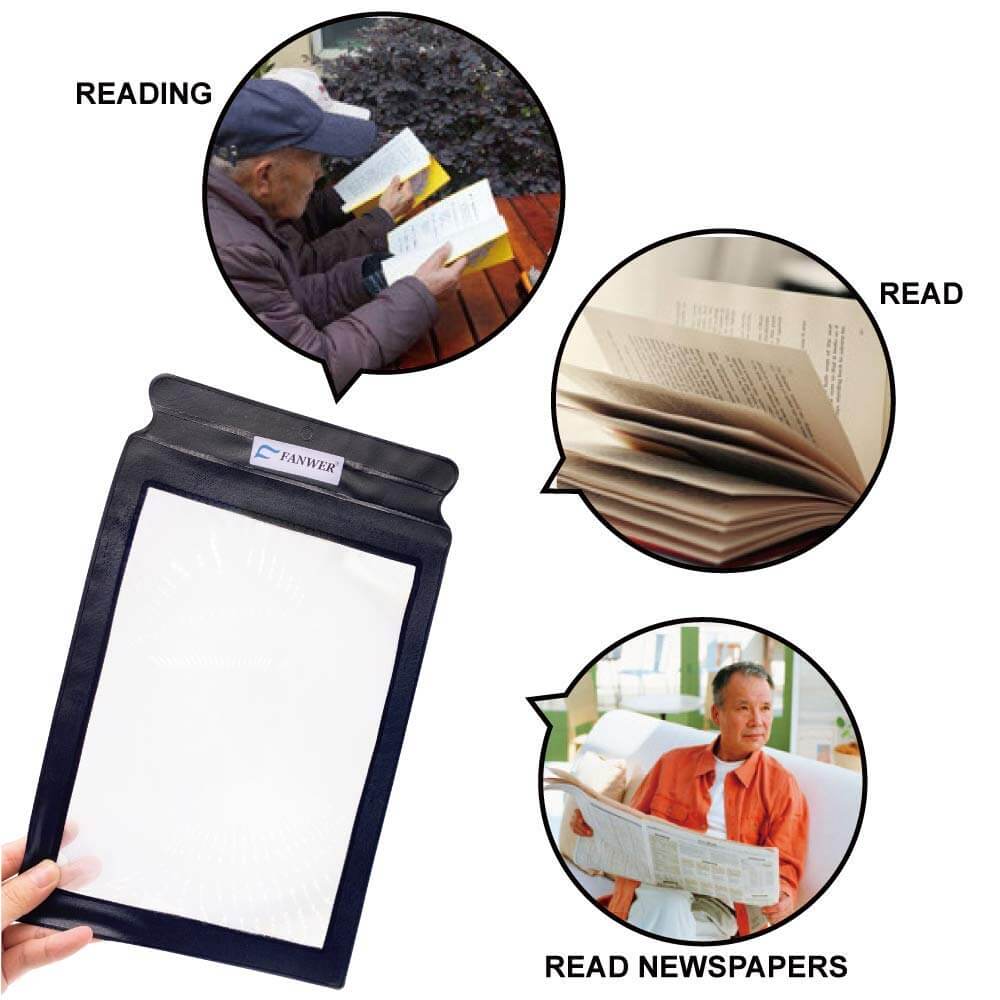 Fanwer A4 magnifying glass, reading tools