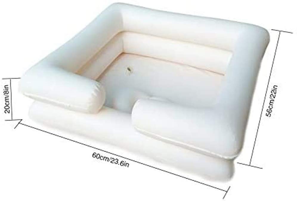 Fanwer Inflatable Bedside Shampoo Basin Kit, dimensions demo