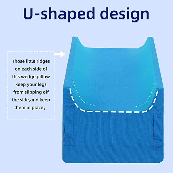 wedge pillow for leg elevation 's  u-shape design