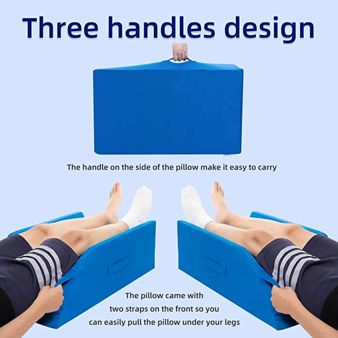 wedge pillow for leg elevation 's handle designs