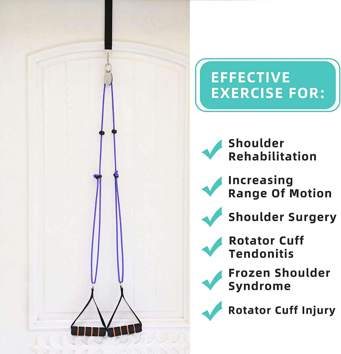 Fanwer Overdoor Shoulder Pulley Exerciser, for Frozen Shoulder Rehab, the string demo
