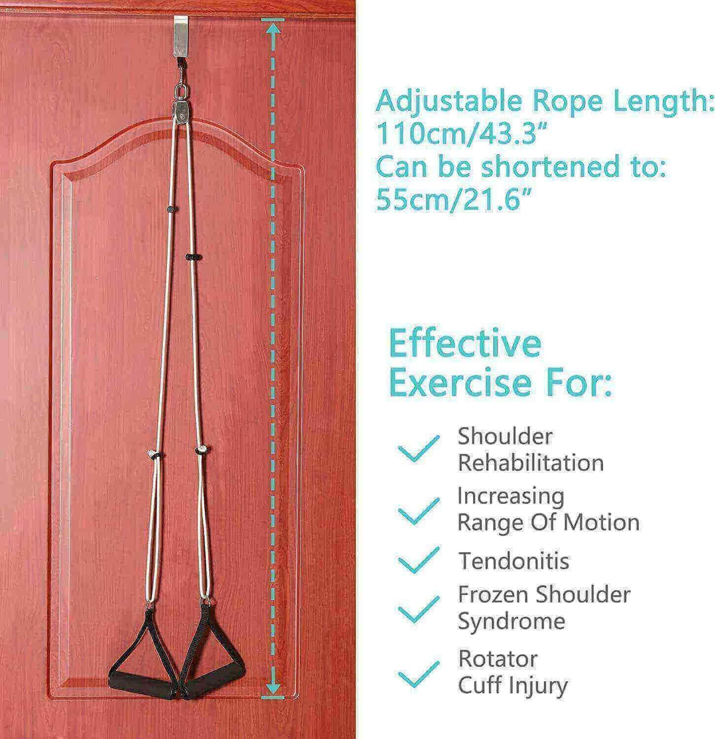 Fanwer Shoulder Pulley for Physical Therapy & Shoulder Pulley Workout, item hanged on the door