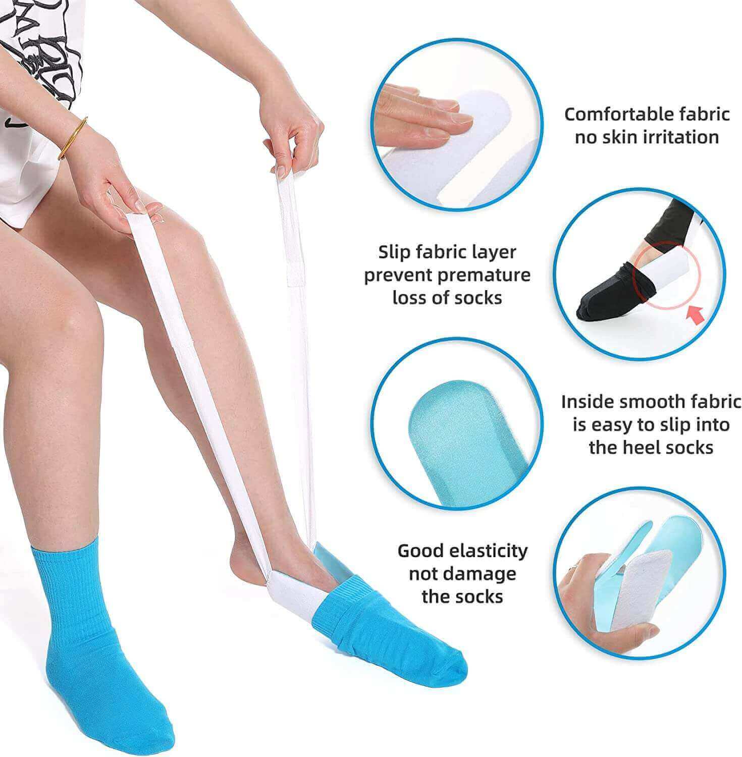 Fanwer Sock Pants Dressing Aids for Elderly, Seniors (2 in 1), steps to use the sock aids tool