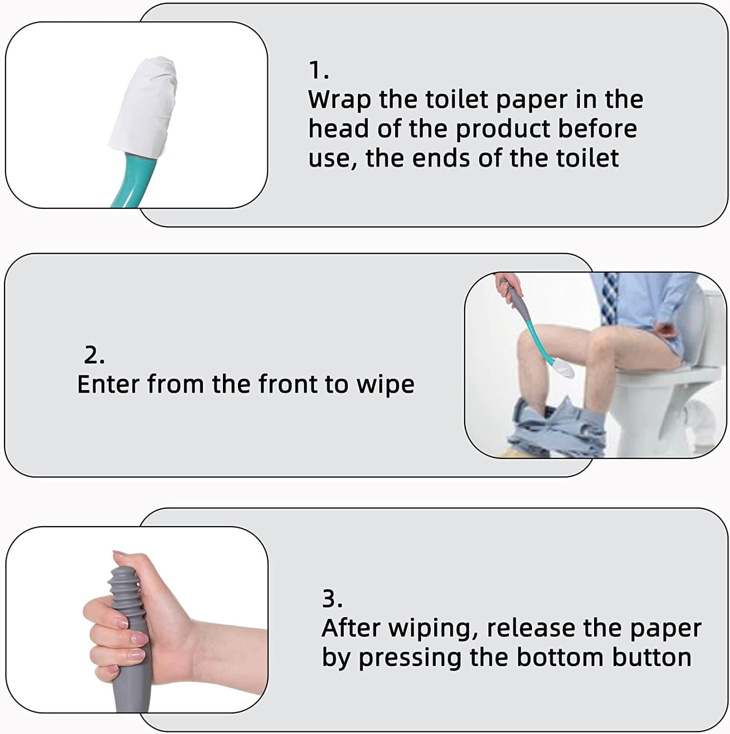 Fanwer Toilet Aids for Disabled, Elderly, Obese, Seniors or Arthritis, feature image, steps of using