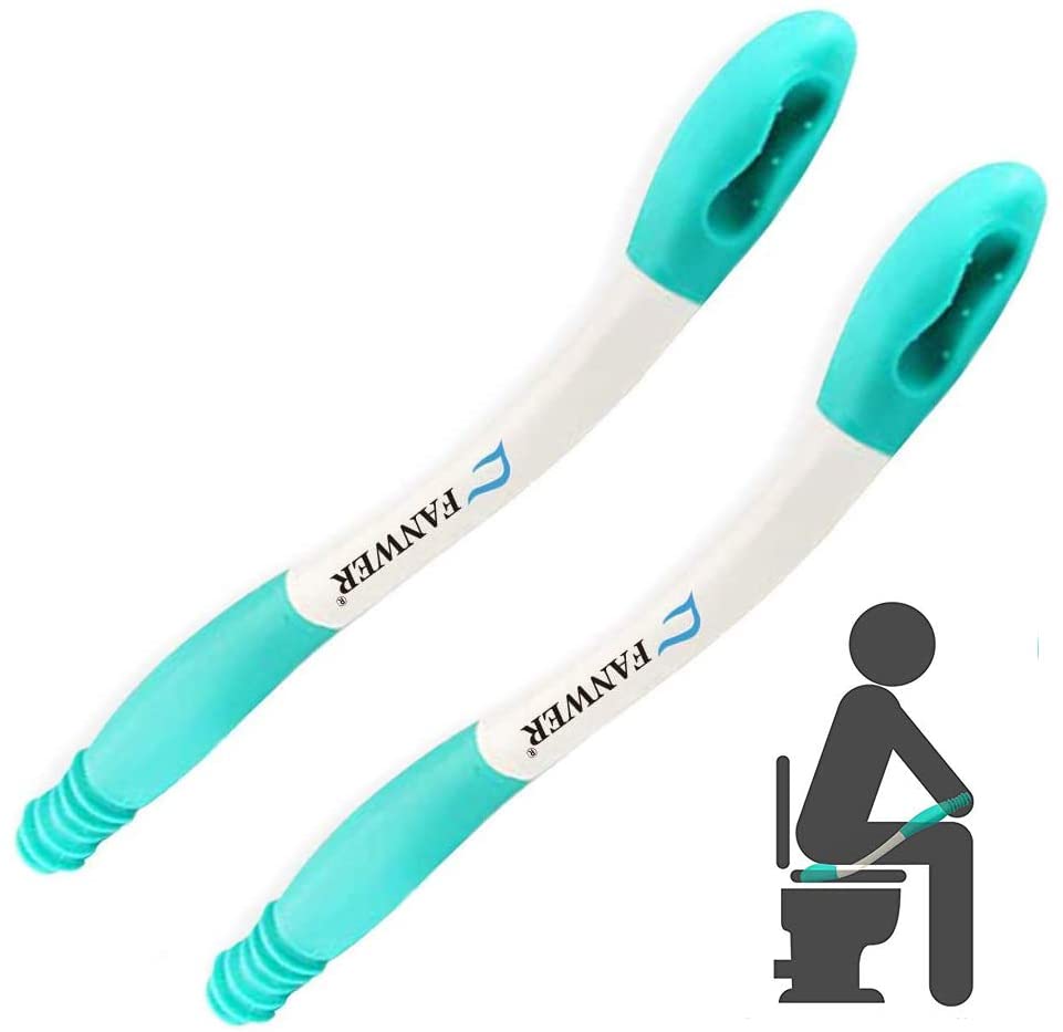 Toilet Aids Tools Cover Toileting Wand for Wipe &Squatty Toilet Stool