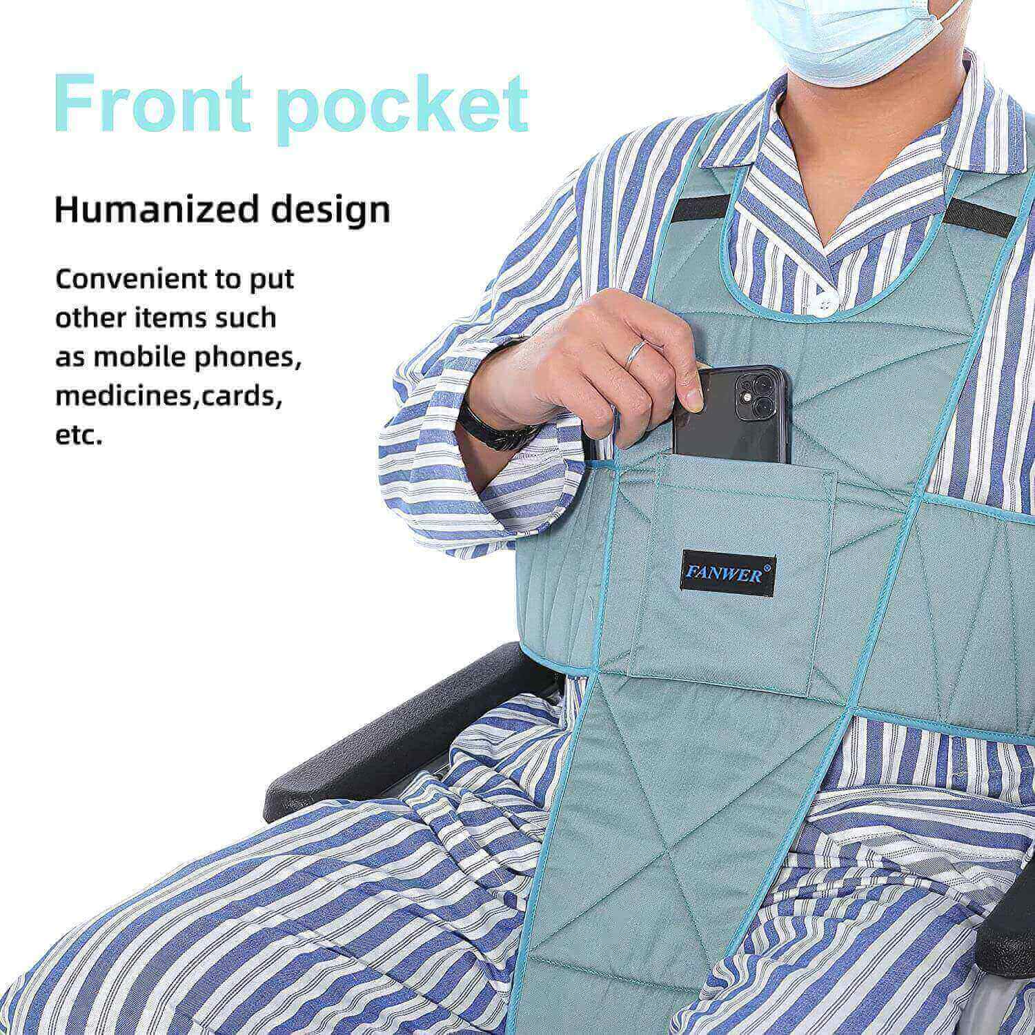 Fanwer Wheelchair Harness for Transfer Aids, the picket facet