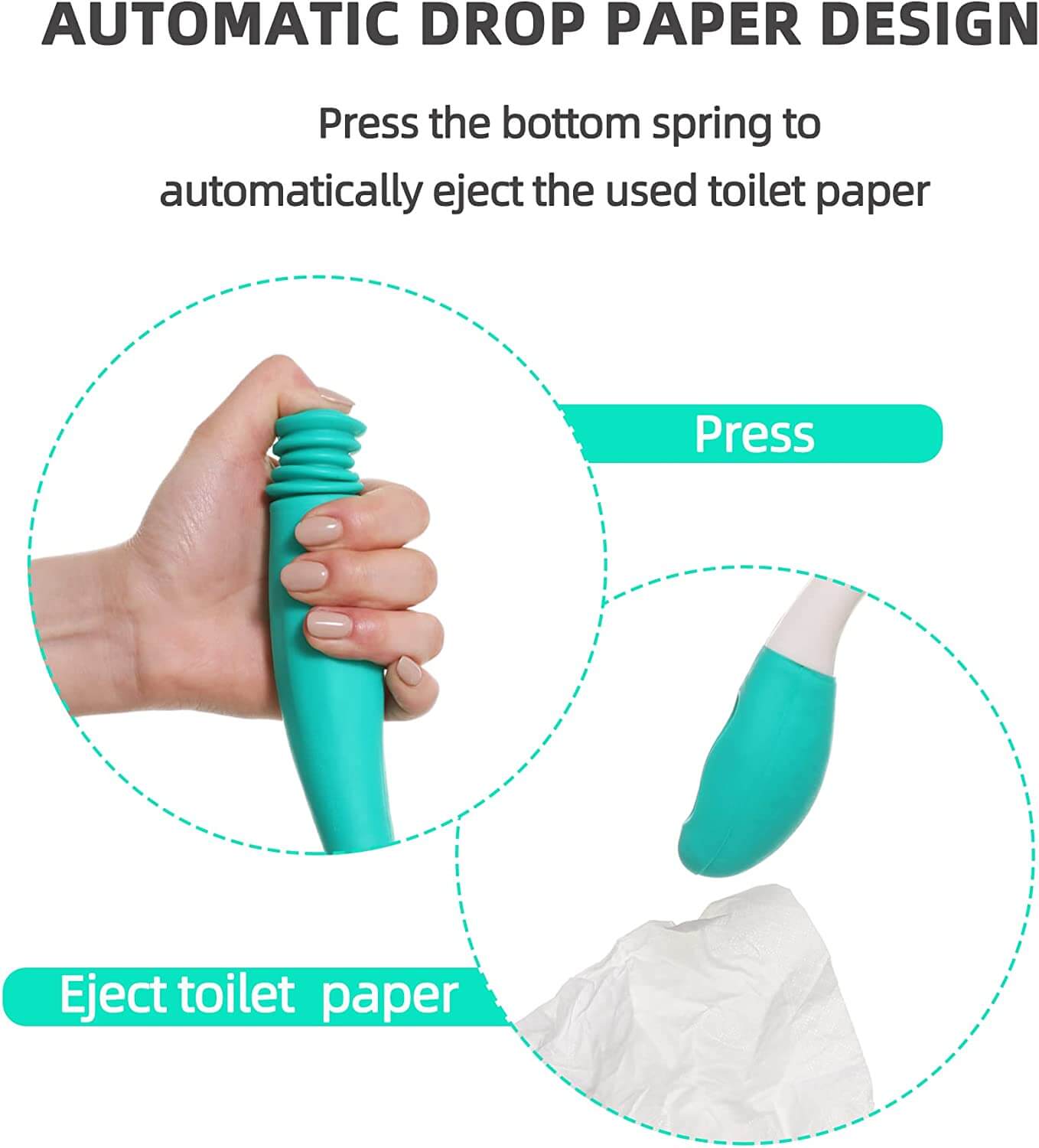 Fanwer bottom buddy toilet wipe aid for wiping wand, mechanism