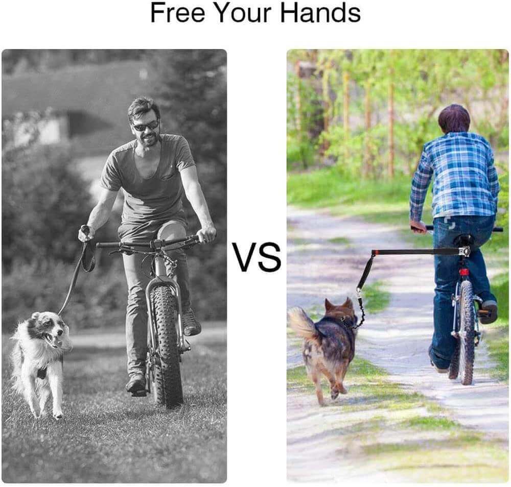 Fanwer dog bike leash, comparison with the old style of walking dogs