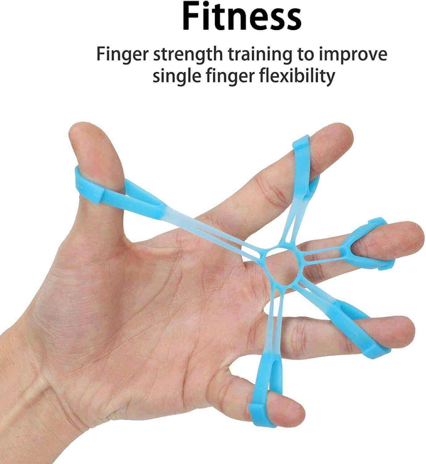 Fanwer finger resistance band, finger extension rubber band exercises, explaining text on the item