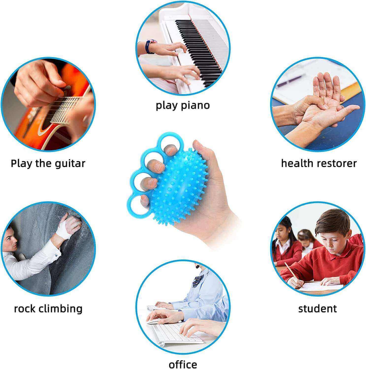 Fanwer spiky exercise ball with 4 finger loops, for different buyers