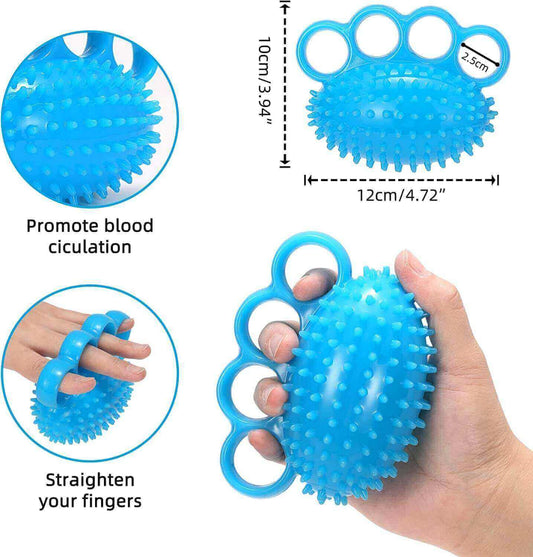 Fanwer spiky exercise ball with 4 finger loops, item size