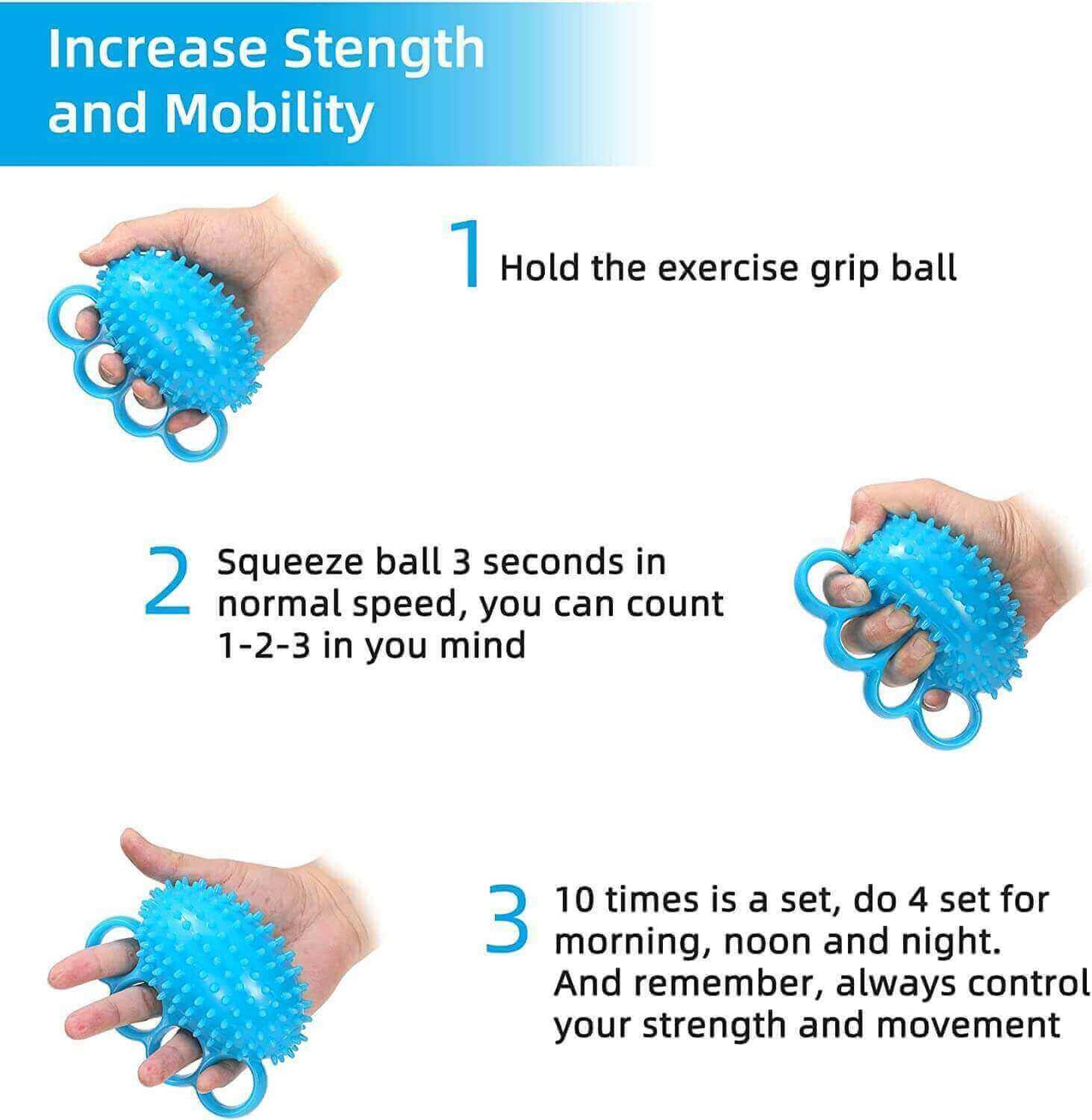 Fanwer spiky exercise ball with 4 finger loops, merits demo