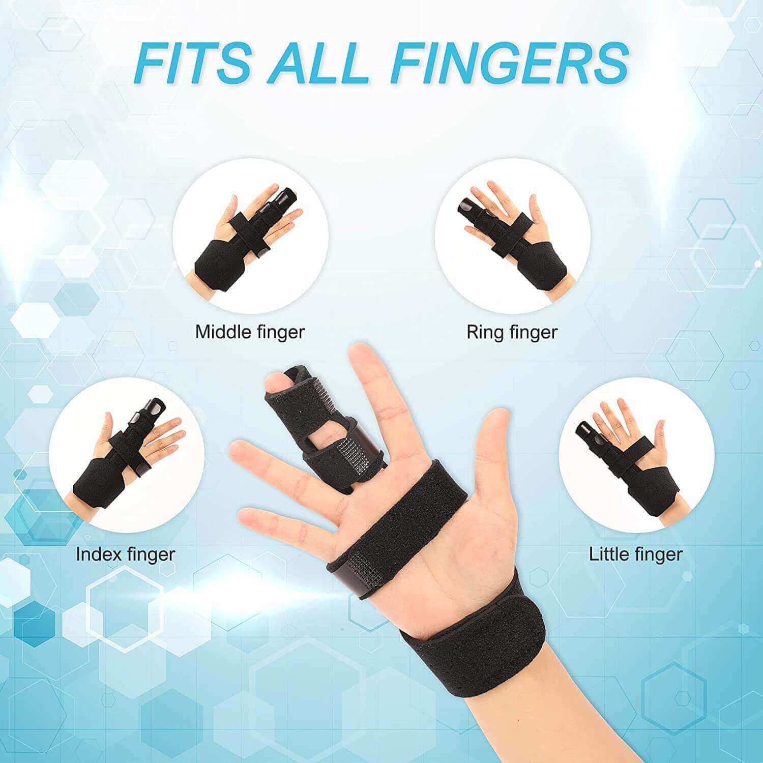 Buy WITSOUL Finger Splint Adjustable Protective Sleeve Relieve Pain - Any  Finger, Any Hand – Universal Size, Unisex (1) Online at Low Prices in India  - Amazon.in