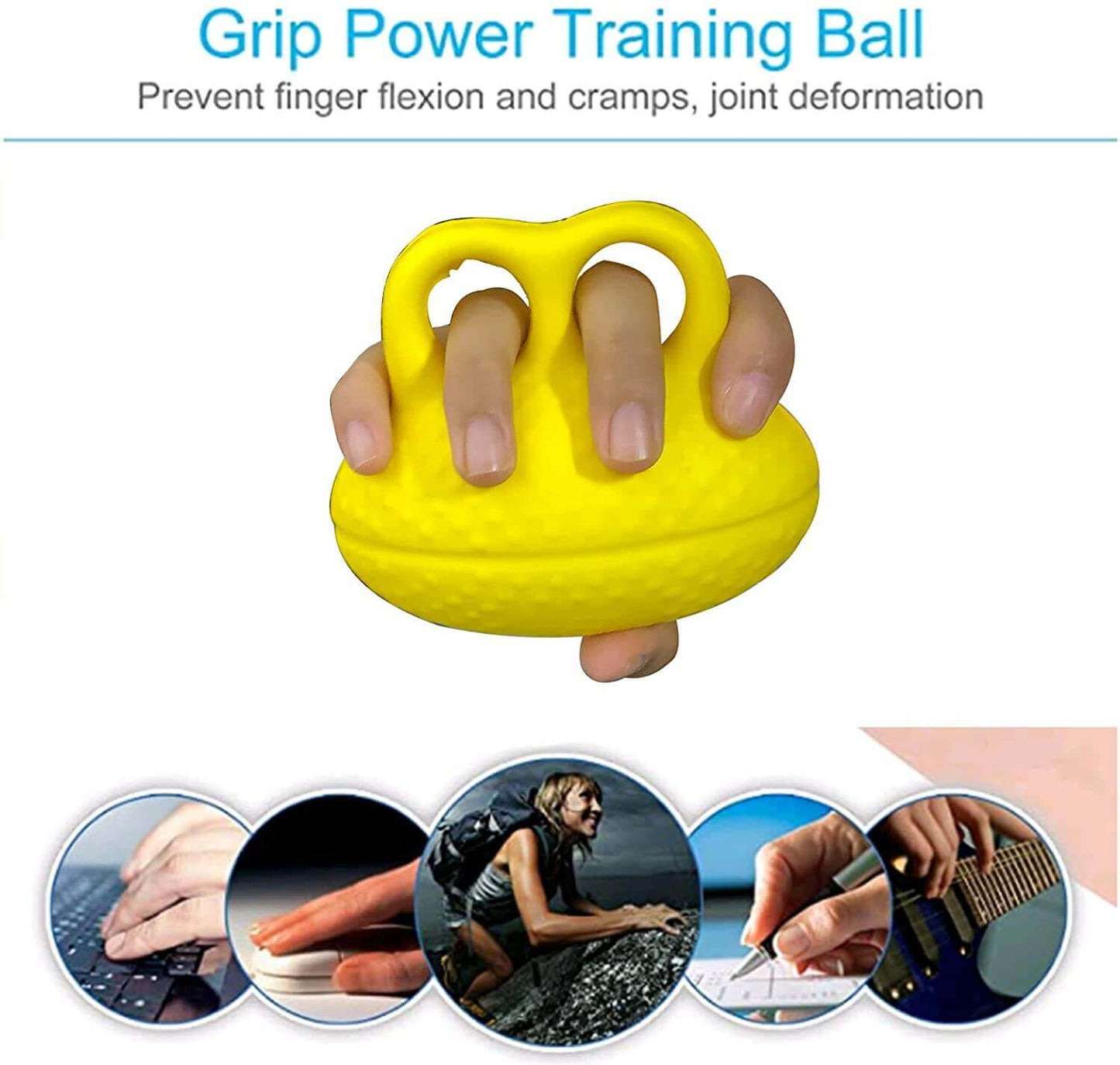 Finger exercise ball and stress ball on adjustable string set, targeted users