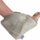 gray heel cushion protector pillow, with a foot in the protector