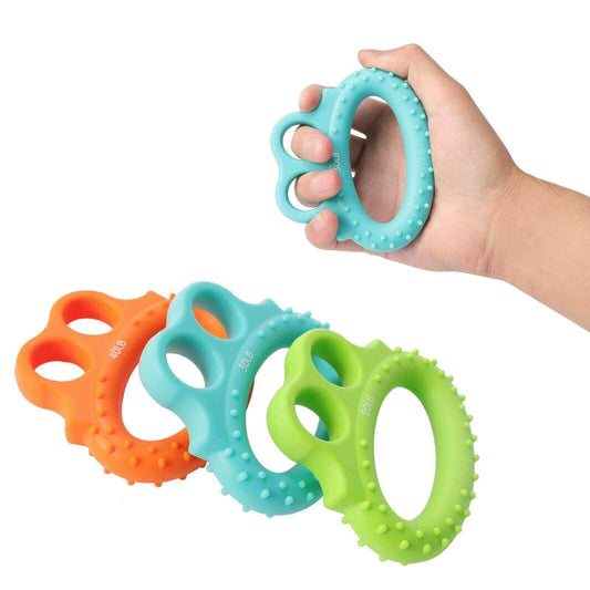 Hand grip ring with finger loops for hand & finger strength exercise, feature image