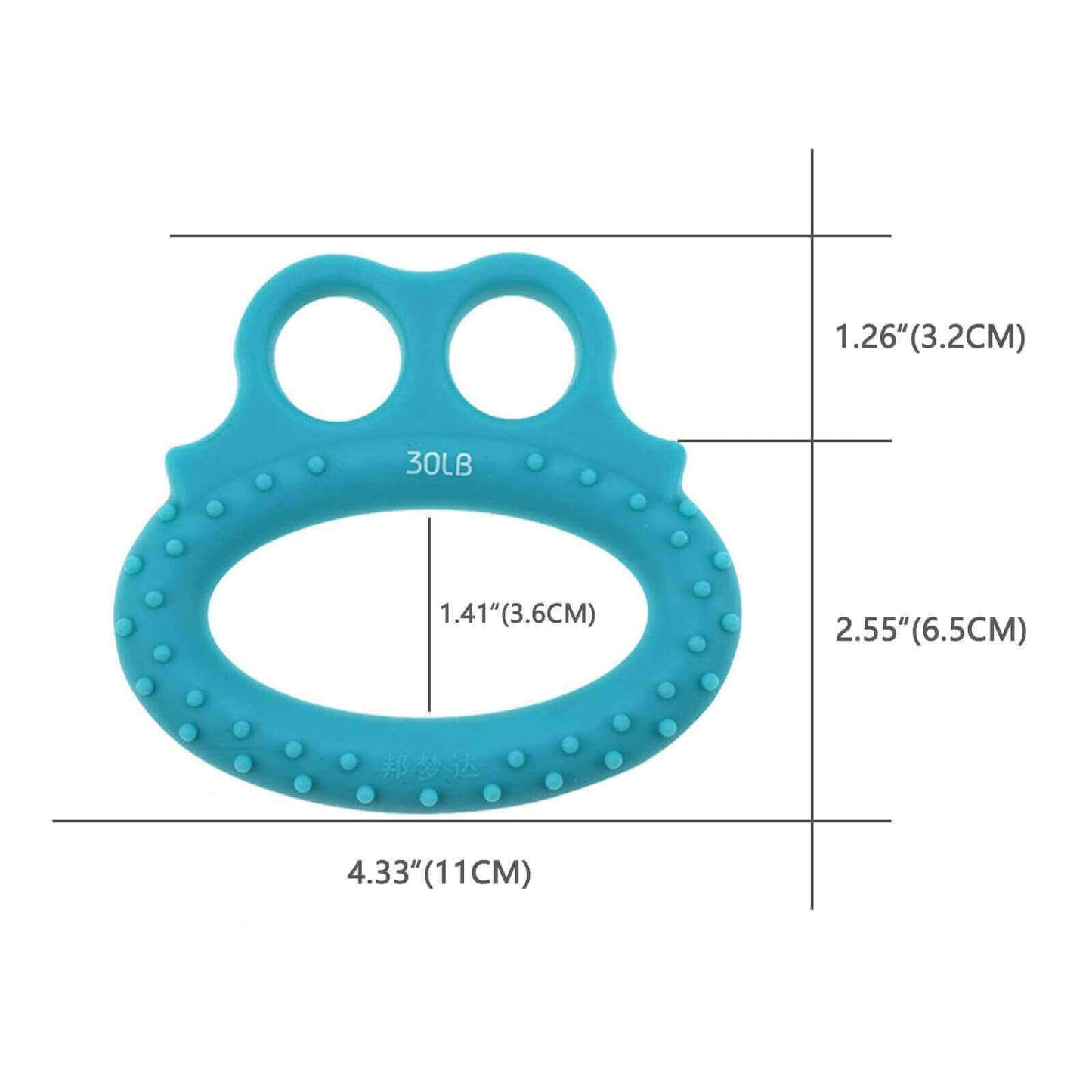 Hand grip ring with finger loops for hand & finger strength exercise, item size