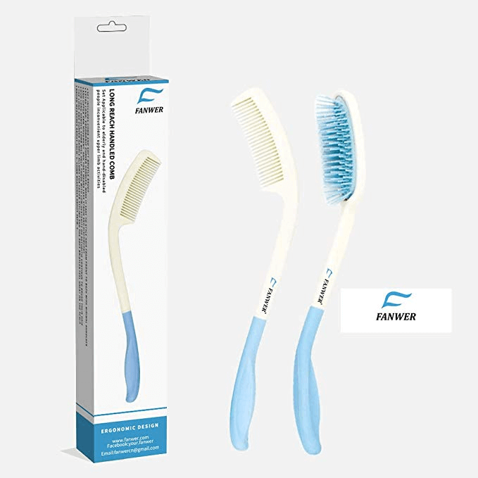 Long Handle Comb Long-Handled Comb and Brush Set for Arthritis and Disabled's Cleaning