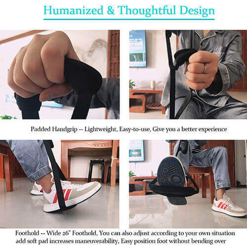 Multi-Loop Leg Lifter Strap with Foot Grip, Leg Lifter Aid for Bed, using detail demo