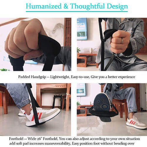 Multi-Loop Leg Lifter Strap with Foot Grip, Leg Lifter Aid for Bed