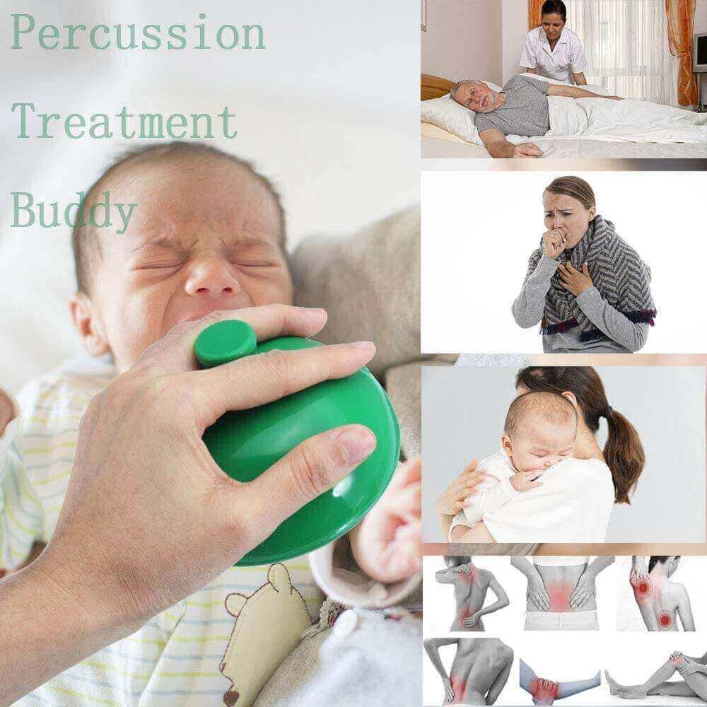 Palm percussion cup for physical therapy, chest percussor cup, user group examples