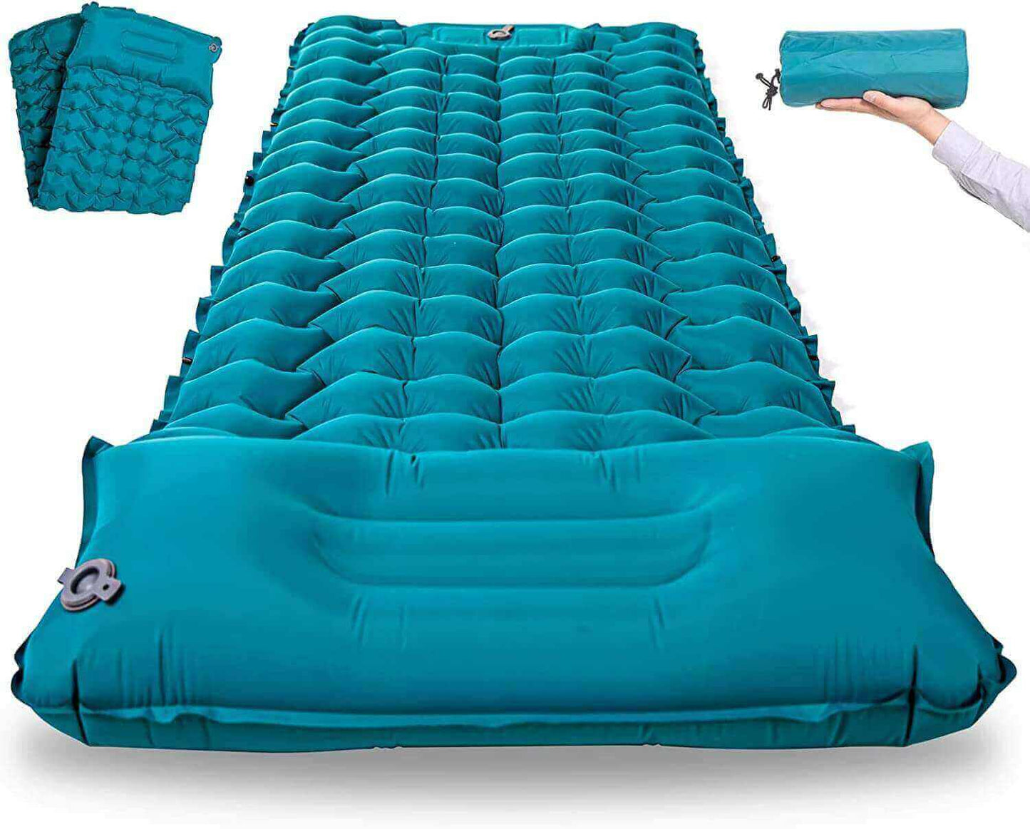 Self inflating camping mat with pillow, item demo