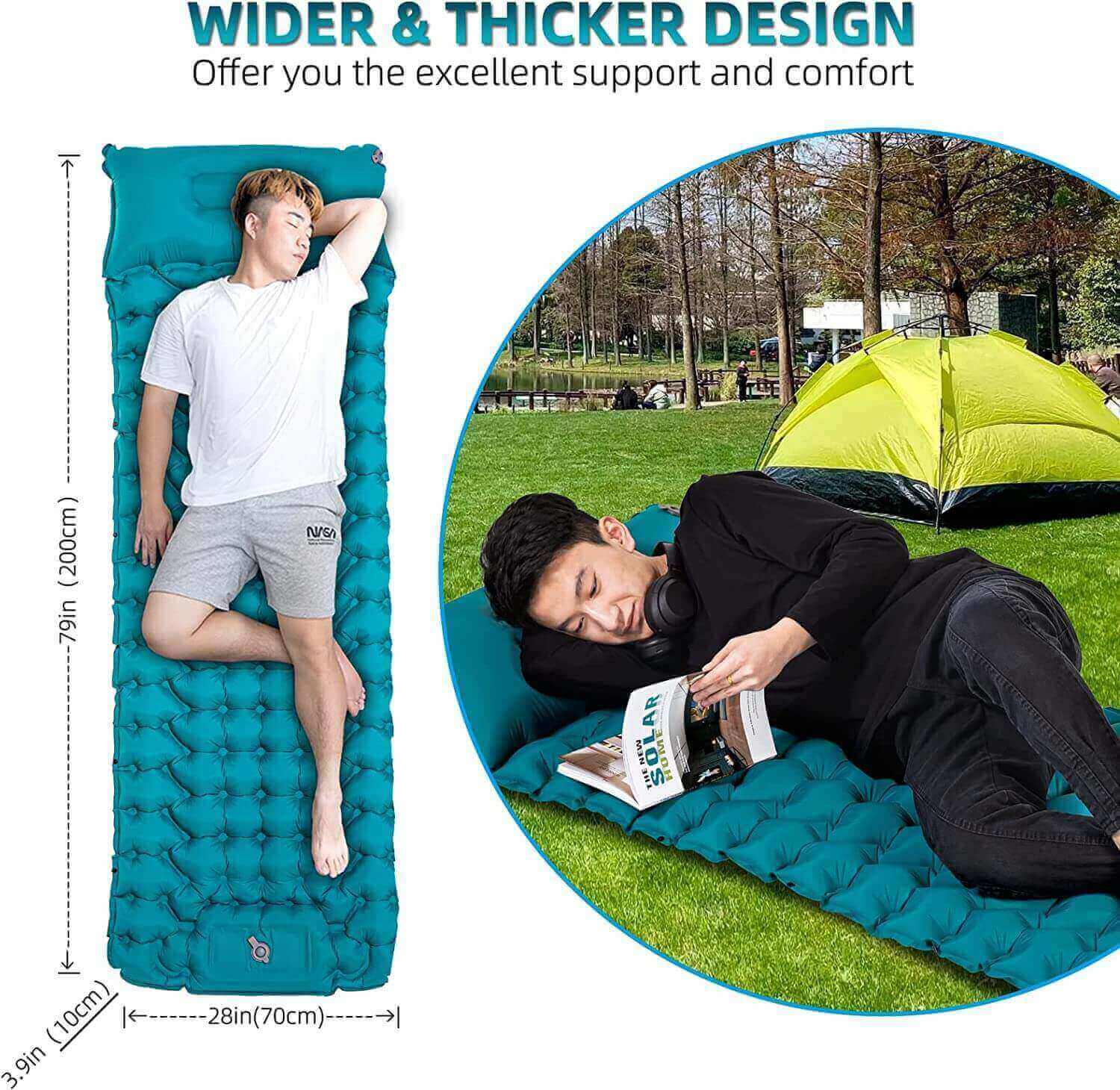 self inflating tent Self inflating Camping Mat with Pillow, Sleeping Pad with Pillow