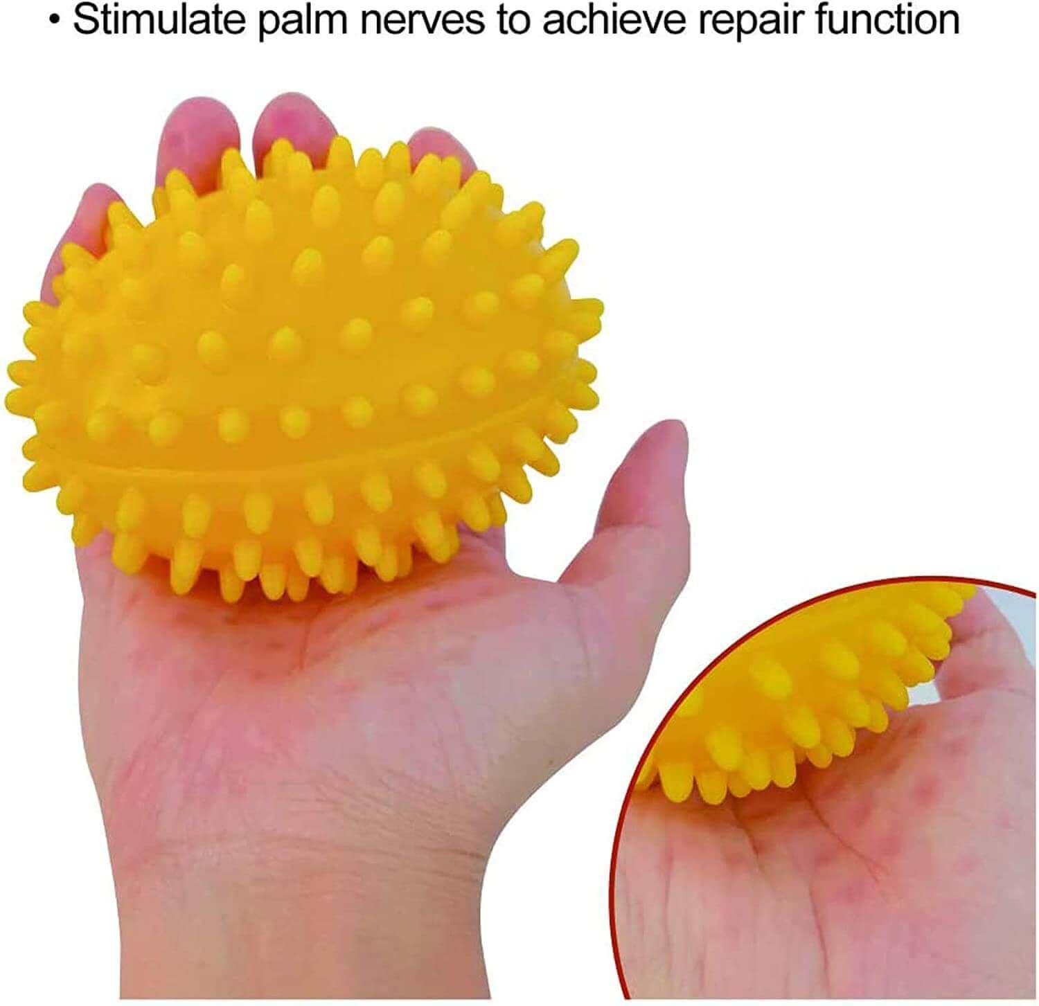Spiky massage ball for hand and finger exercises, stimulus
