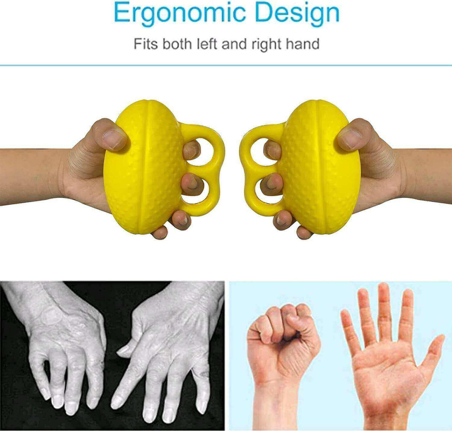 Squeeze Stress Ball with Finger Loops, ergonomic design