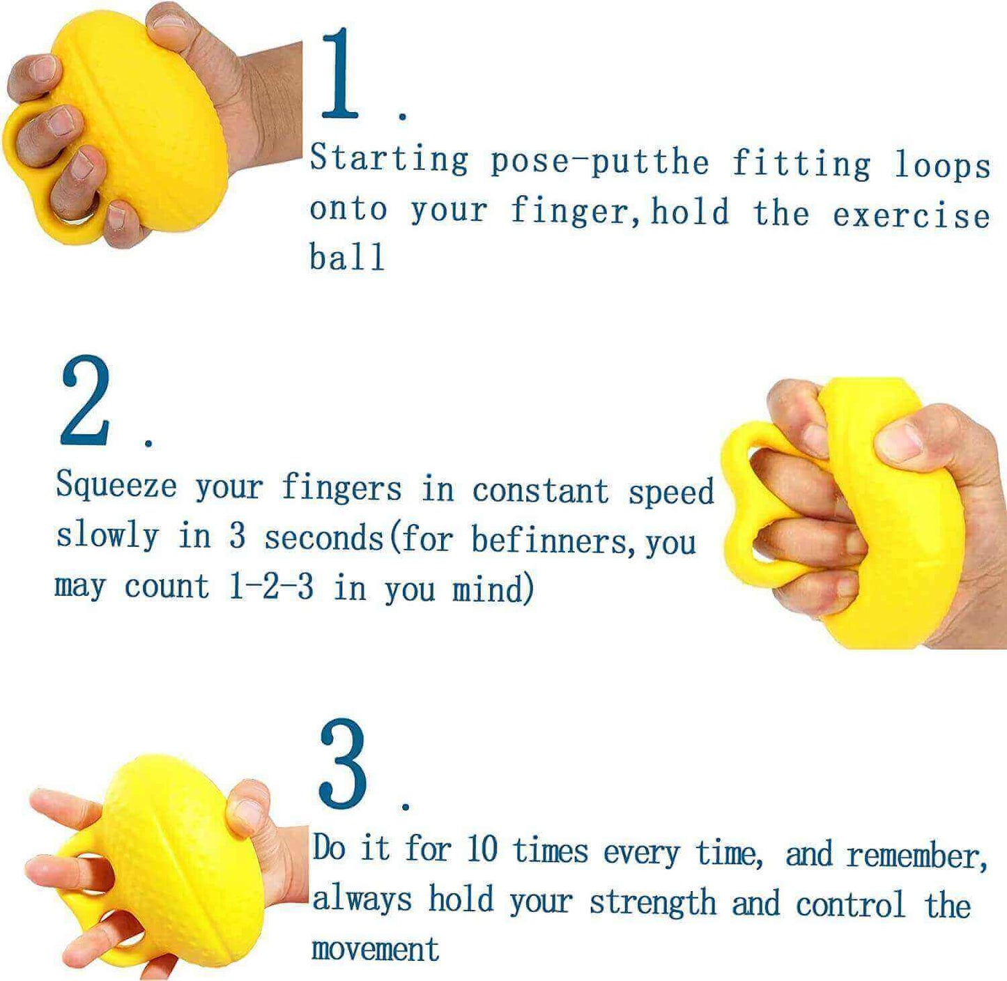Squeeze Stress Ball with Finger Loops, using methods