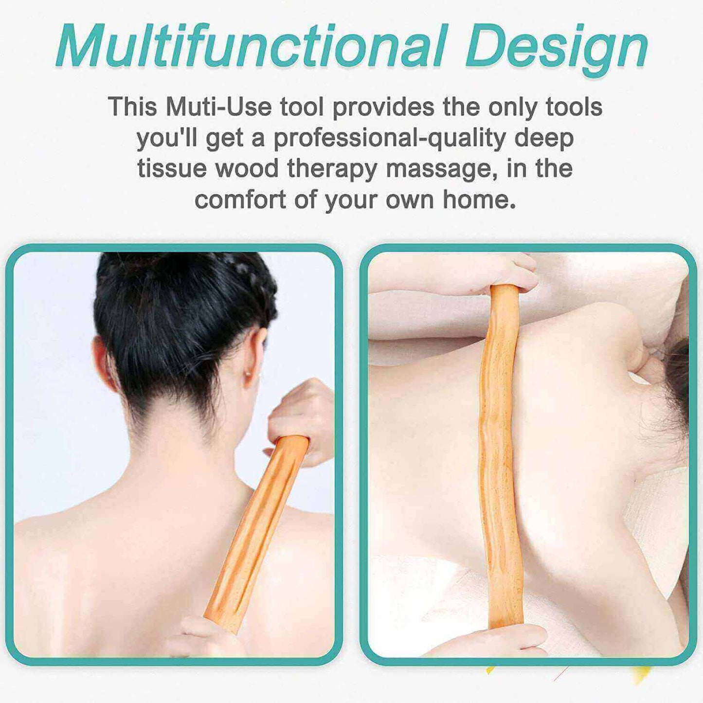 Wooden Gua Sha Massager for Therapy, multifunctional design