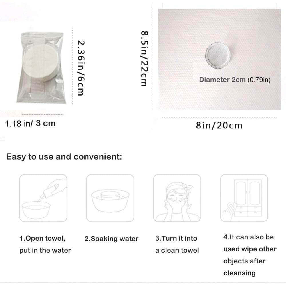 disposable compressed towel tablets, like a coin 