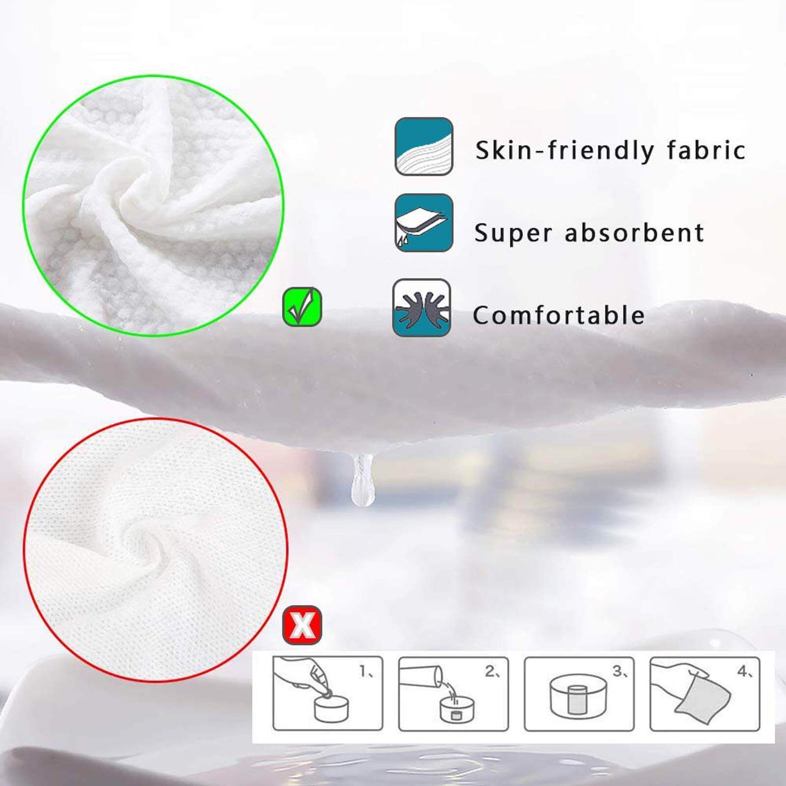 disposable compressed towel tablets, properties