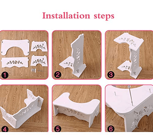 fanwer potty stool for pooping made of wood-plastic board, installation steps