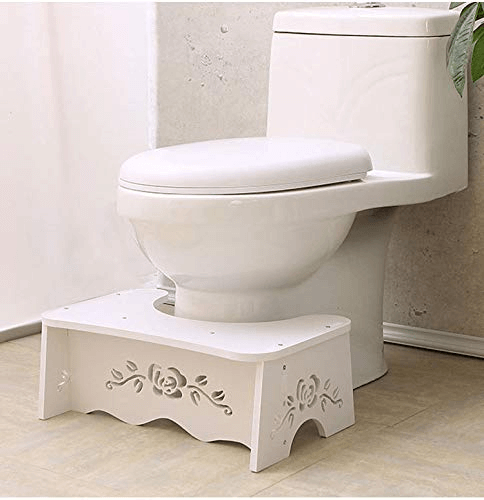 fanwer potty stool for pooping made of wood-plastic board, step stool in the corner