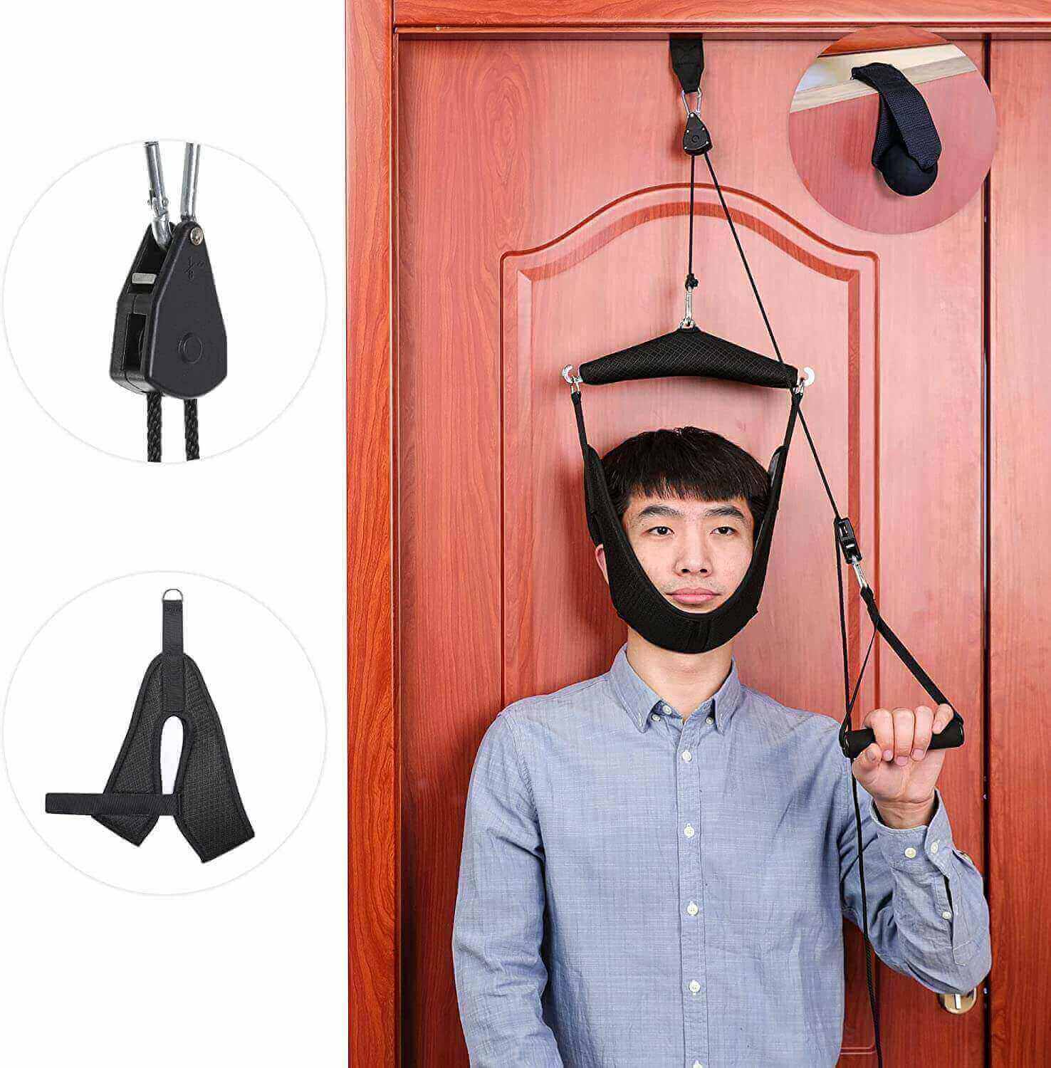 Neck Cervical Traction Device – Over Door Home Spinal Decompression Kit