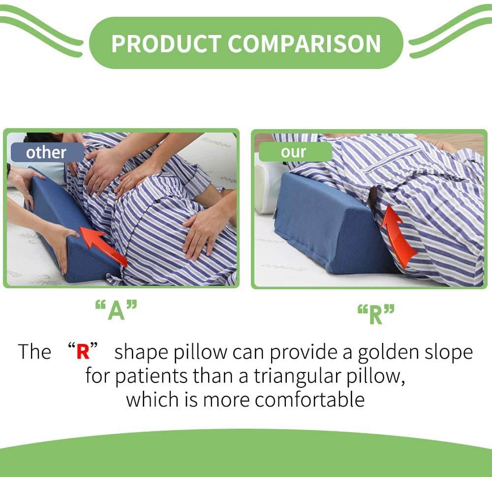 sleeping bedwedge pillow for daybed sleep, sleep apnea, snoring, or side sleep, R shape