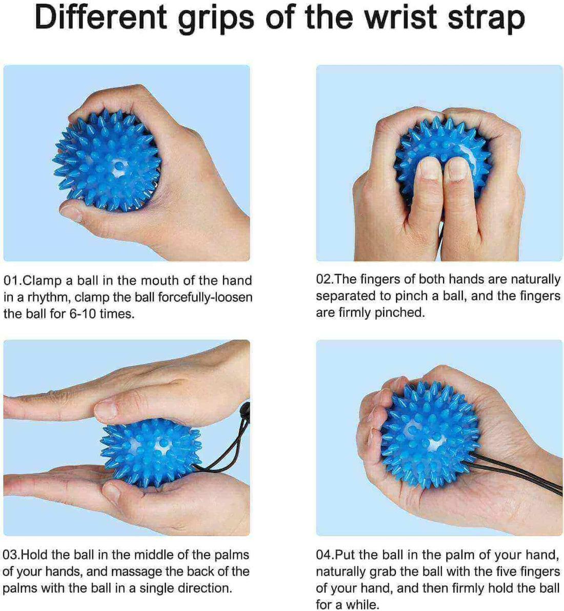Spiky Sensory Ball on An Adjustable String, Hands Spiky Squeeze Ball